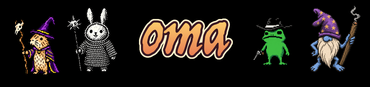 OMA project artwork with its companion characters