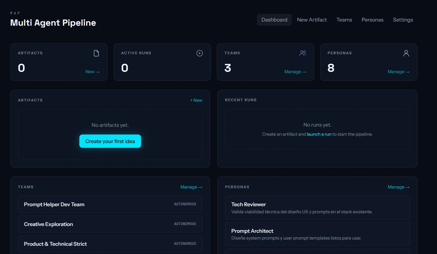 MAP: Multi-Agent Pipeline dashboard